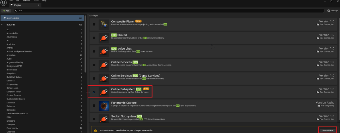 EOS Online Subsystem in Code Plugins - UE Marketplace