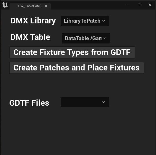 Create DMX fixture types, patches, and more from a Data Table