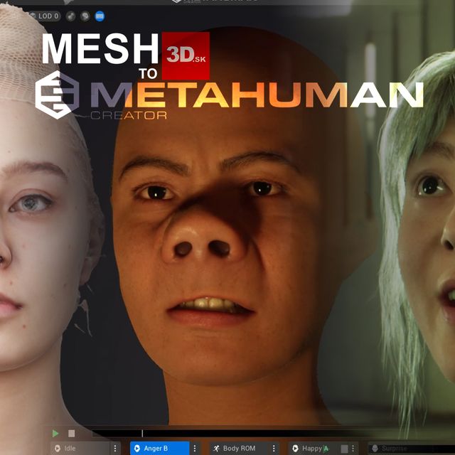 3d.sk Scan Mesh to Metahuman in Unreal Engine 5. How to create a human