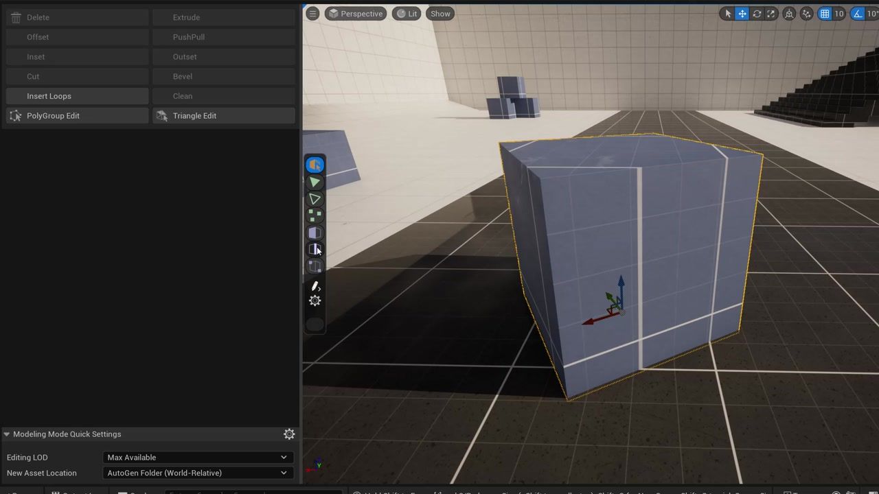 Modeling Mode Quick Start in Unreal Engine