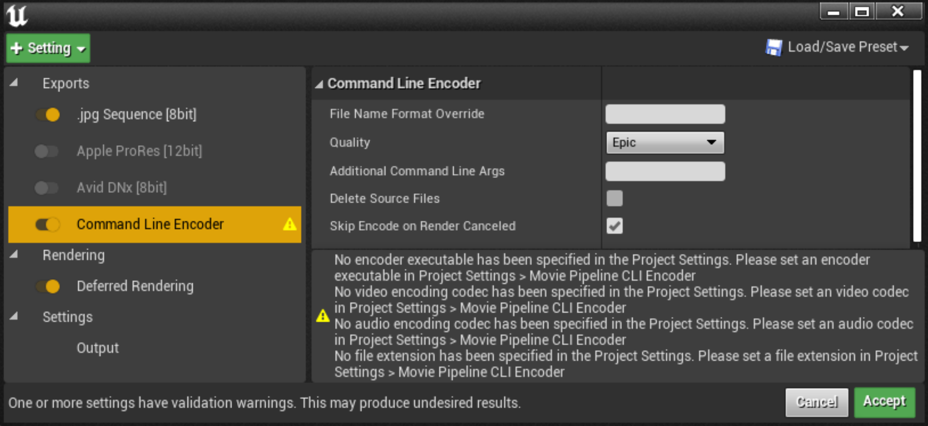 How To Use Ffmpeg With The Command Line Encoder In Movie Render Que Epic Developer Community